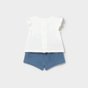 Conjunto de dos piezas para recién nacida con blusa decorativa y pantalón corto: imagen 2