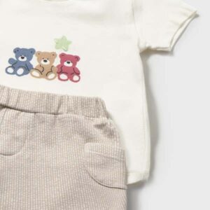 Conjunto de dos piezas para recién nacido con camiseta estampada y pantalón corto: imagen 1