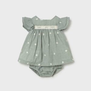 Vestido con cubrepañal para recién nacida en color Aqua: imagen 1
