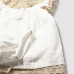 Vestido con cubrepañal de ceremonia para recién nacida en color Nata: imagen 2