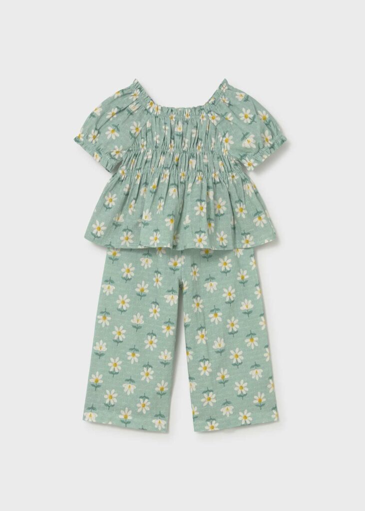 Conjunto de dos piezas con estampado integral de margaritas