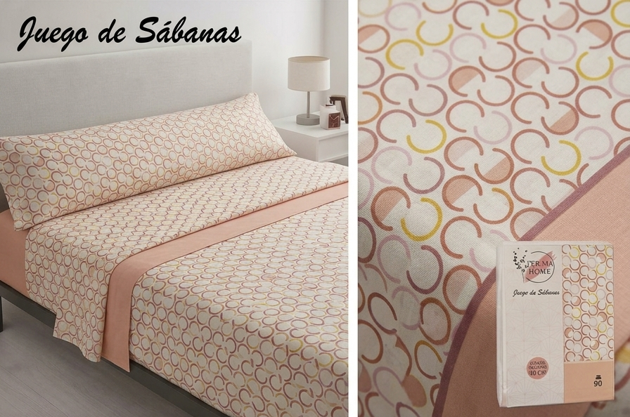 Juego de Sábanas de Verano 100% Algodón 90 cm | Ropa de Cama Transpirable Terma Home